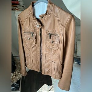 Michael Kors Genuine Leather Jacket, Small